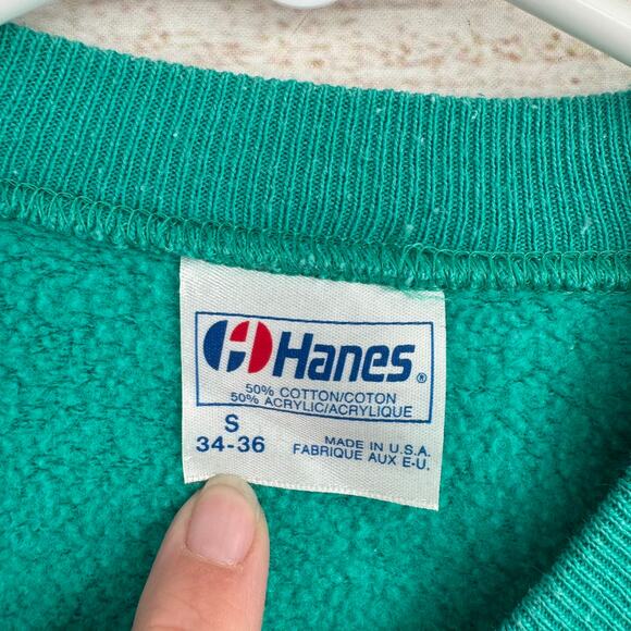 Vintage 80s Hanes San Diego Zoo Giant Panda Crewneck Sweatshirt Adult S Green - Picture 6 of 8
